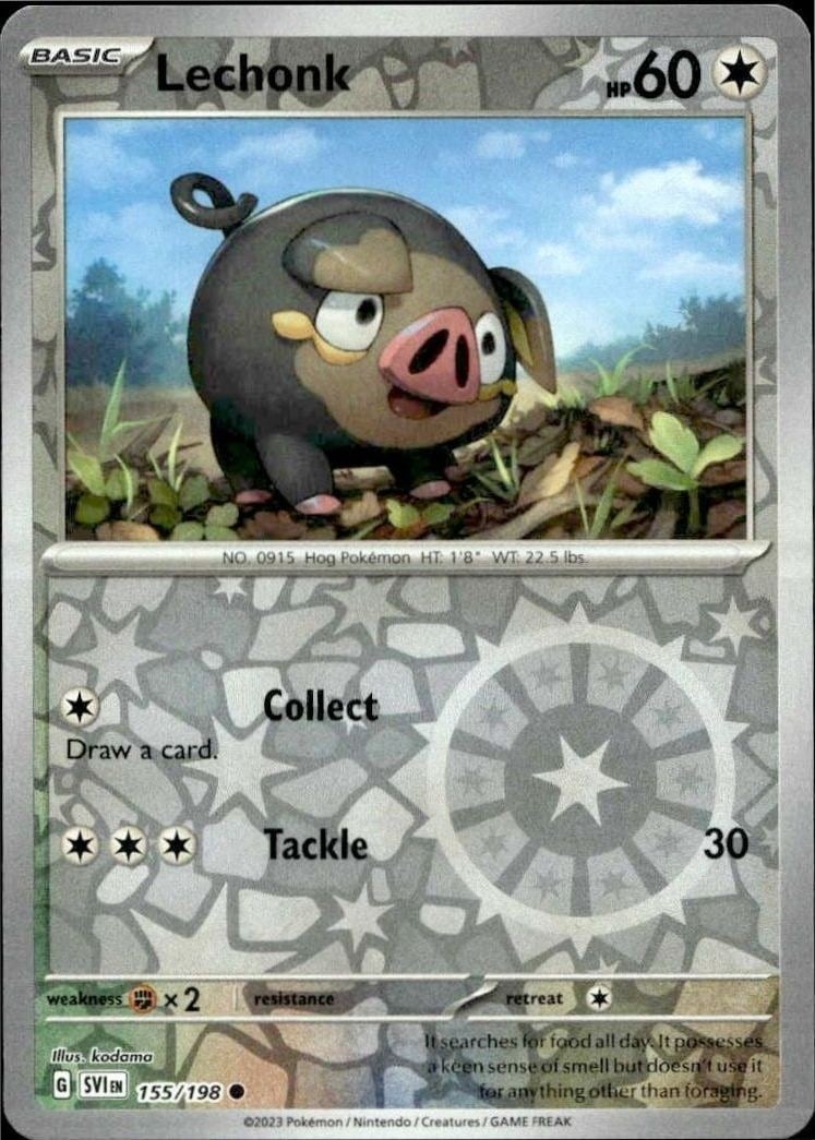 2023 Pokémon Scarlet & Violet Lechonk #155/198 trading card