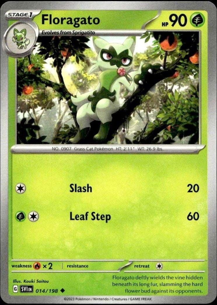 2023 Pokémon Scarlet & Violet Floragato #014/198 trading card
