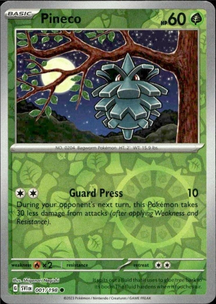 2023 Pokémon Scarlet & Violet Pineco #001/198 trading card