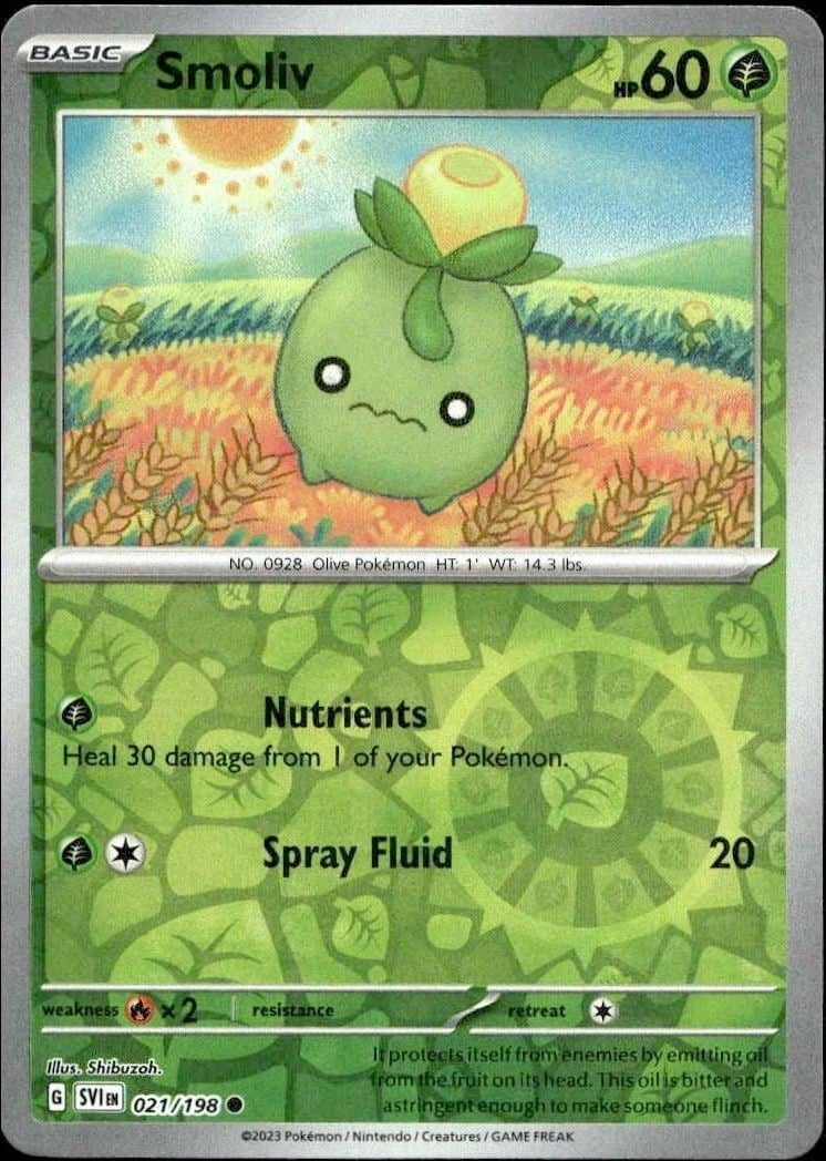 2023 Pokémon Scarlet & Violet Smoliv #021/198 trading card
