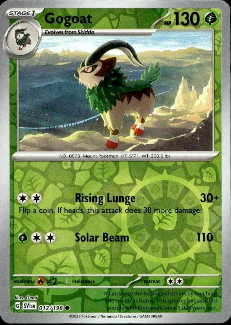 2023 Pokémon Scarlet & Violet Gogoat #012/198 trading card