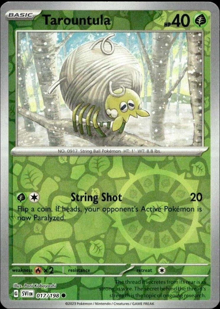 2023 Pokémon Scarlet & Violet Tarountula #017/198 trading card