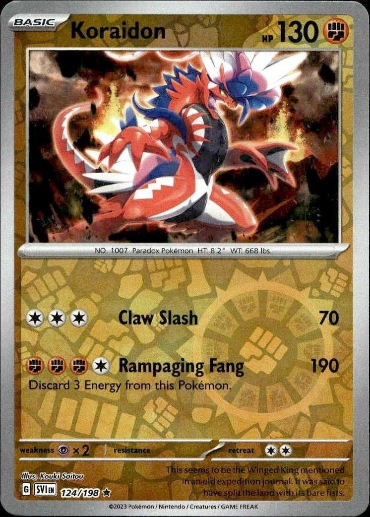 2023 Pokémon Scarlet & Violet Koraidon #124/198 trading card