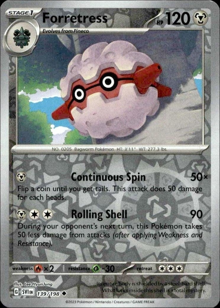 2023 Pokémon Scarlet & Violet Forretress #139/198 trading card