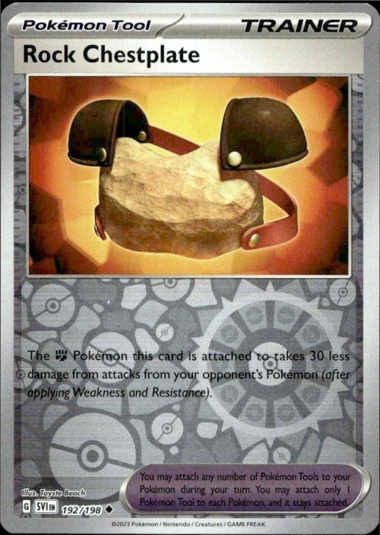 2023 Pokémon Scarlet & Violet Rock Chestplate #192/198 trading card