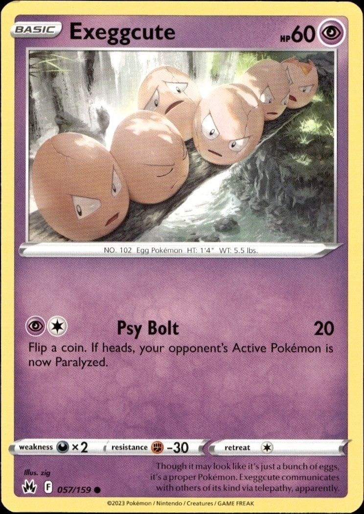 2023 Pokémon Crown Zenith Exeggcute #057/159 trading card