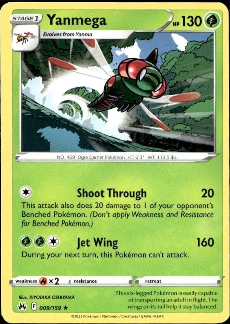 Yanmega 2023 Pokémon Crown Zenith #009/159 Pokémon Card - Front 2023 Pokémon Crown Zenith Yanmega #009/159 Pokémon card front