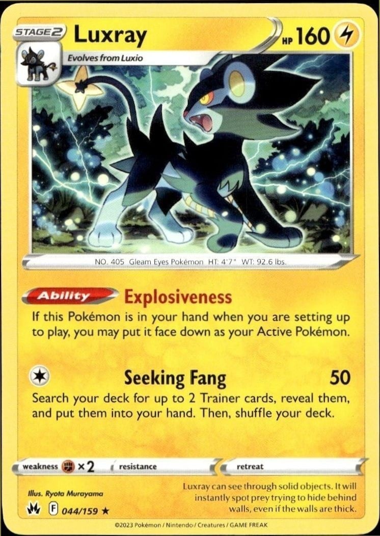 Luxray 2023 Pokémon Crown Zenith #044/159 Pokémon Card - Front 2023 Pokémon Crown Zenith Luxray #044/159 Pokémon card front