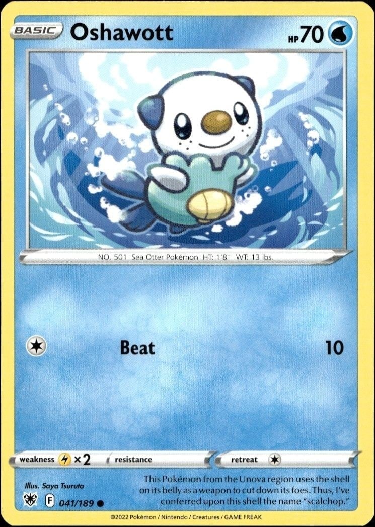 Oshawott 2022 Pokémon Astral Radiance #041/189 Pokémon Card - Front 2022 Pokémon Astral Radiance Oshawott #041/189 Pokémon card front
