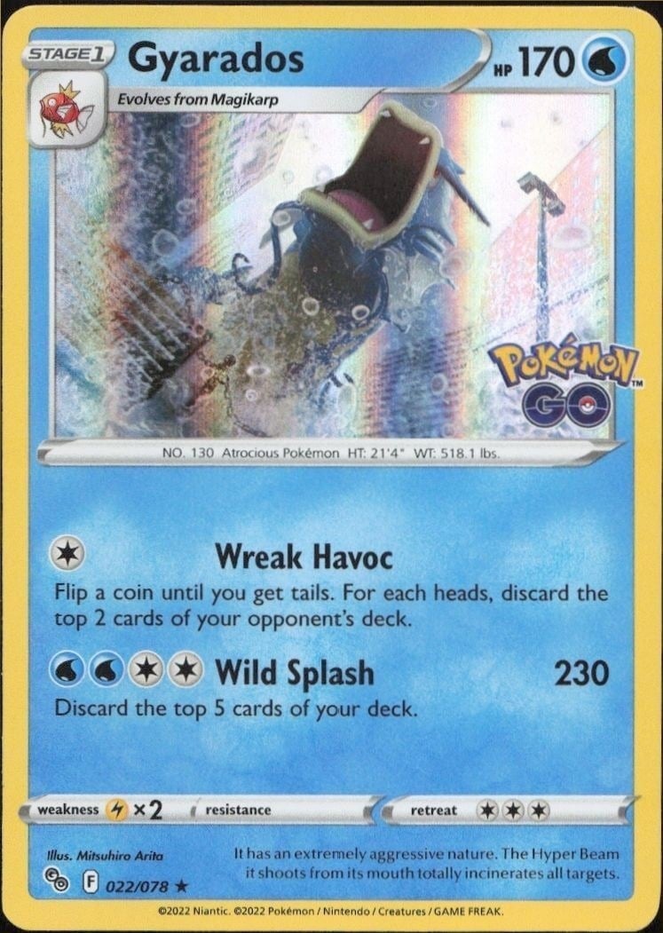 Gyarados 2022 Pokémon Go #022/078 Pokémon Card - Front 2022 Pokémon Go Gyarados #022/078 Pokémon card front