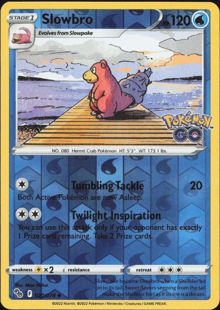 Slowbro 2022 Pokémon Go #020/078 Pokémon Card - Front 2022 Pokémon Go Slowbro #020/078 Pokémon card front
