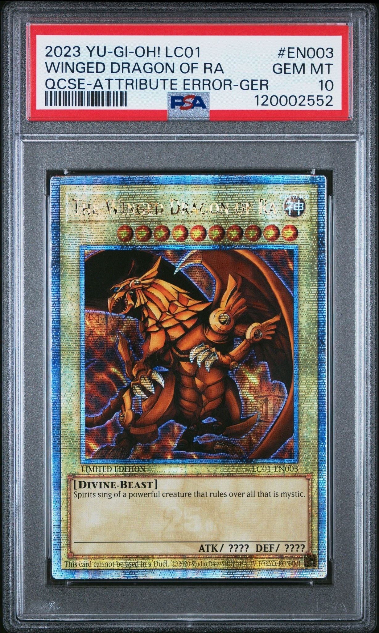 2023 Yu-Gi-Oh Legendary Collection The Winged Dragon Of Ra #LC01-EN003 trading card
