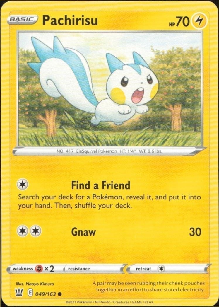 Pachirisu 2021 Pokémon Battle Styles #049/163 Pokémon Card - Front 2021 Pokémon Battle Styles Pachirisu #049/163 Pokémon card front
