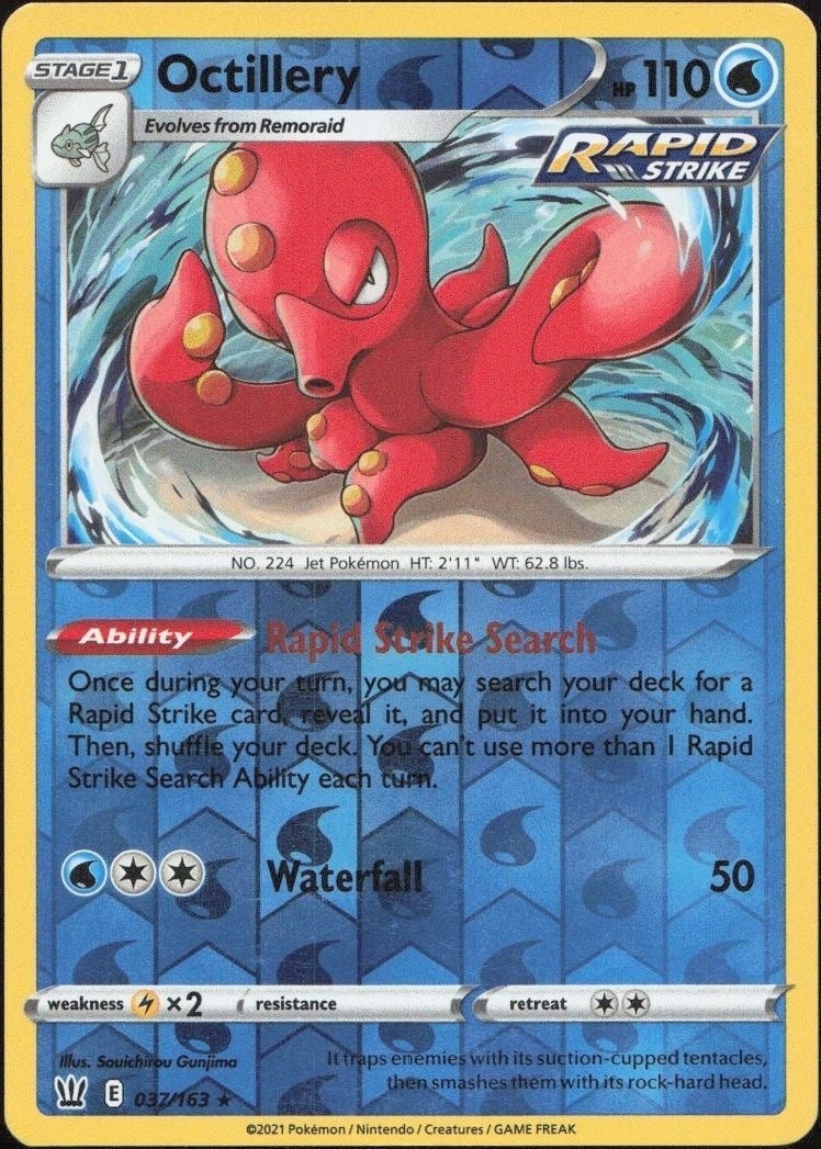 Octillery 2021 Pokémon Battle Styles #037/163 Pokémon Card - Front 2021 Pokémon Battle Styles Octillery #037/163 Pokémon card front