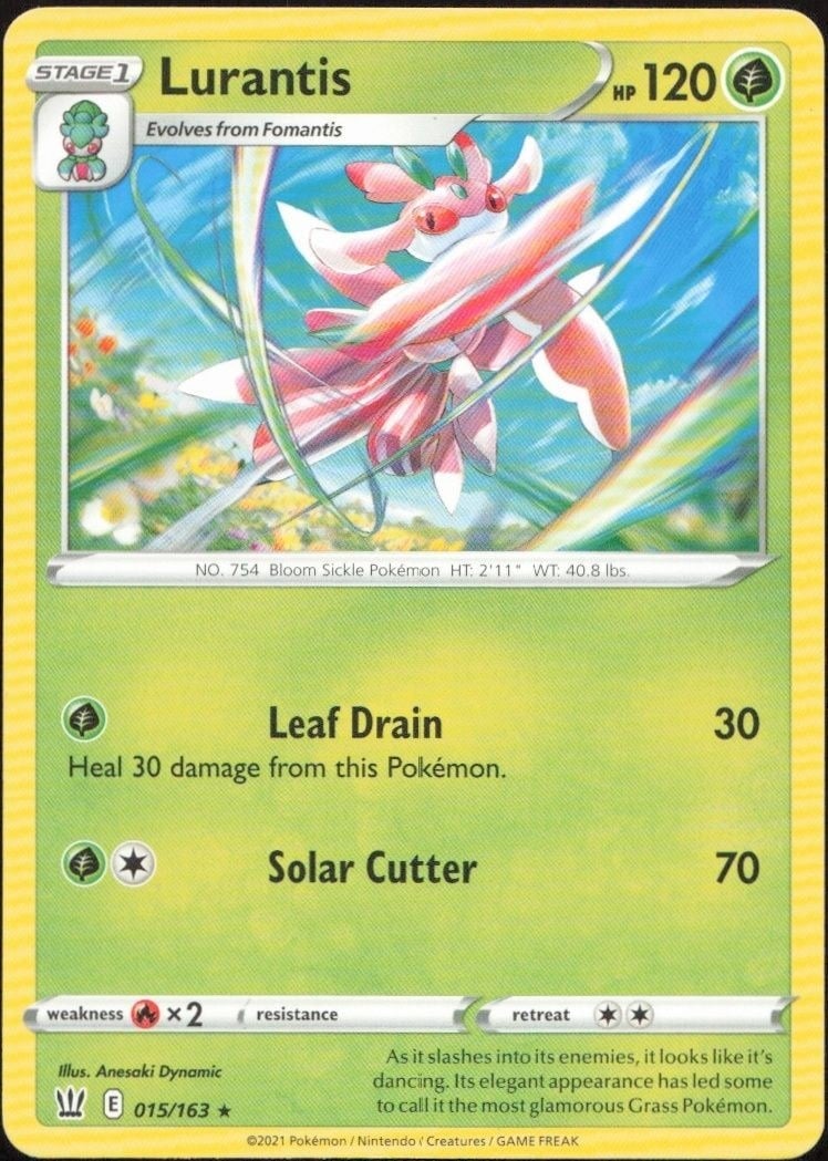 Lurantis 2021 Pokémon Battle Styles #015/163 Pokémon Card - Front 2021 Pokémon Battle Styles Lurantis #015/163 Pokémon card front