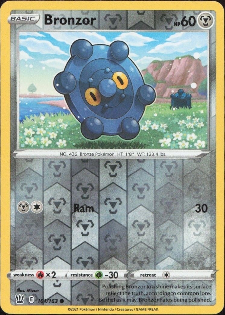 2021 Pokémon Battle Styles Bronzor #101/163 trading card