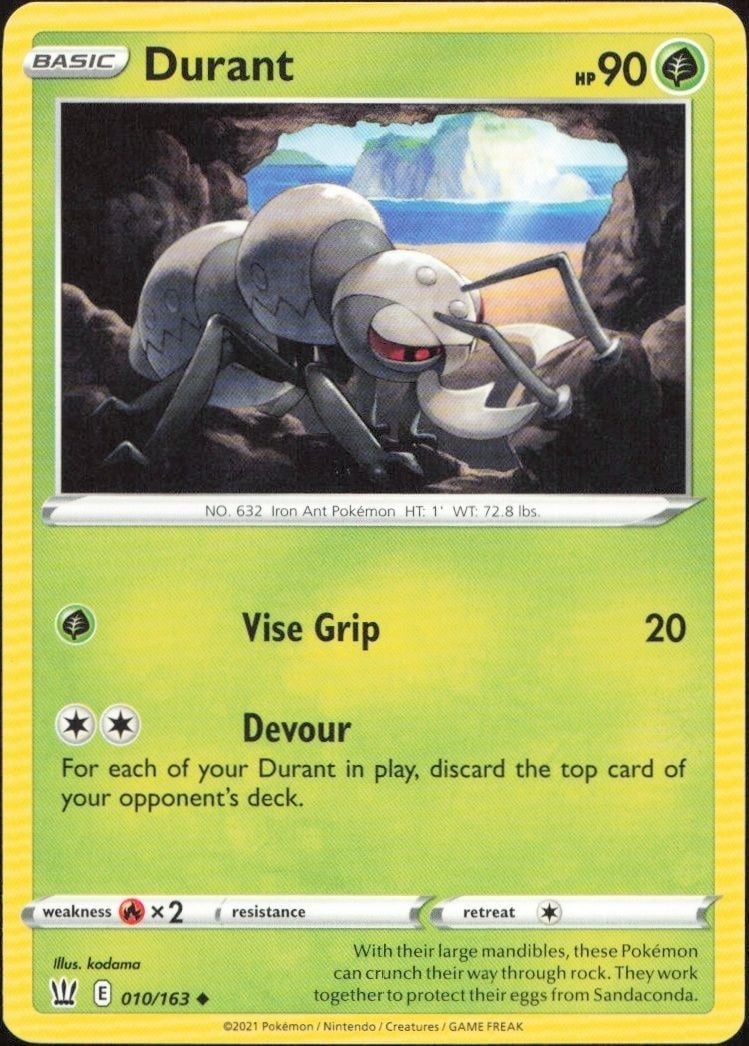 2021 Pokémon Battle Styles Durant #010/163 trading card