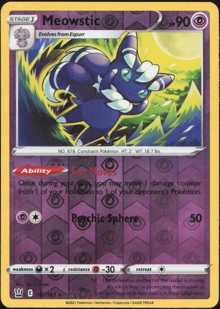 2014 Pokémon Battle Styles Meowstic #061/163 trading card