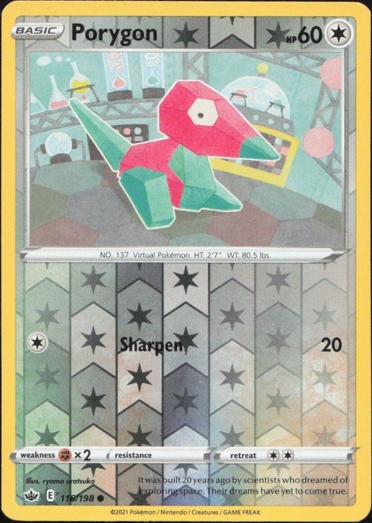 2021 Pokémon Chilling Reign Porygon #116/198 trading card