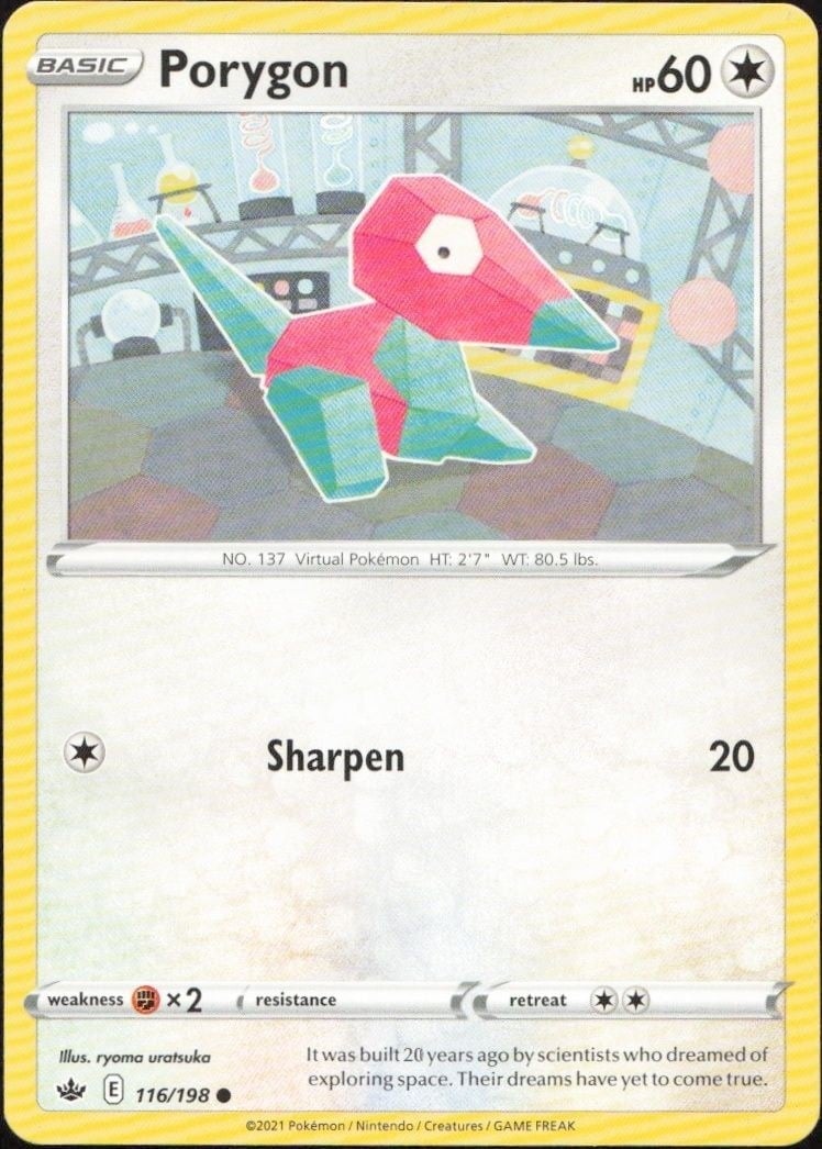2021 Pokémon Chilling Reign Porygon #116/198 trading card