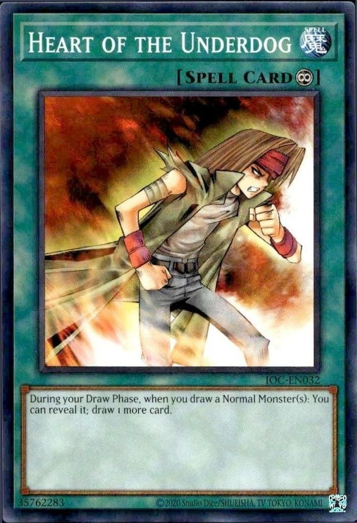 Heart of the Underdog 2023 Yu-Gi-Oh! Invasion of Chaos #IOC-EN032 Yu-Gi-Oh! Card - Front 2023 Yu-Gi-Oh! Invasion of Chaos Heart of the Underdog #IOC-EN032 Yu-Gi-Oh! card front
