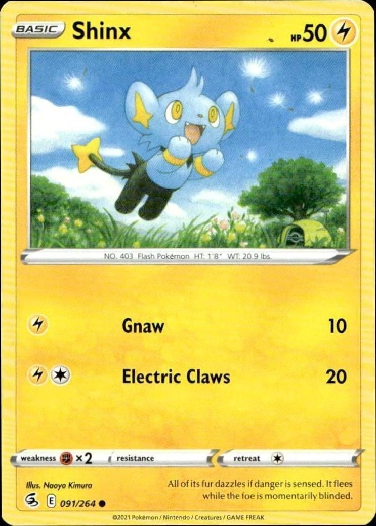 Shinx 2021 Pokémon Fusion Strike #091/264 Pokémon Card - Front 2021 Pokémon Fusion Strike Shinx #091/264 Pokémon card front