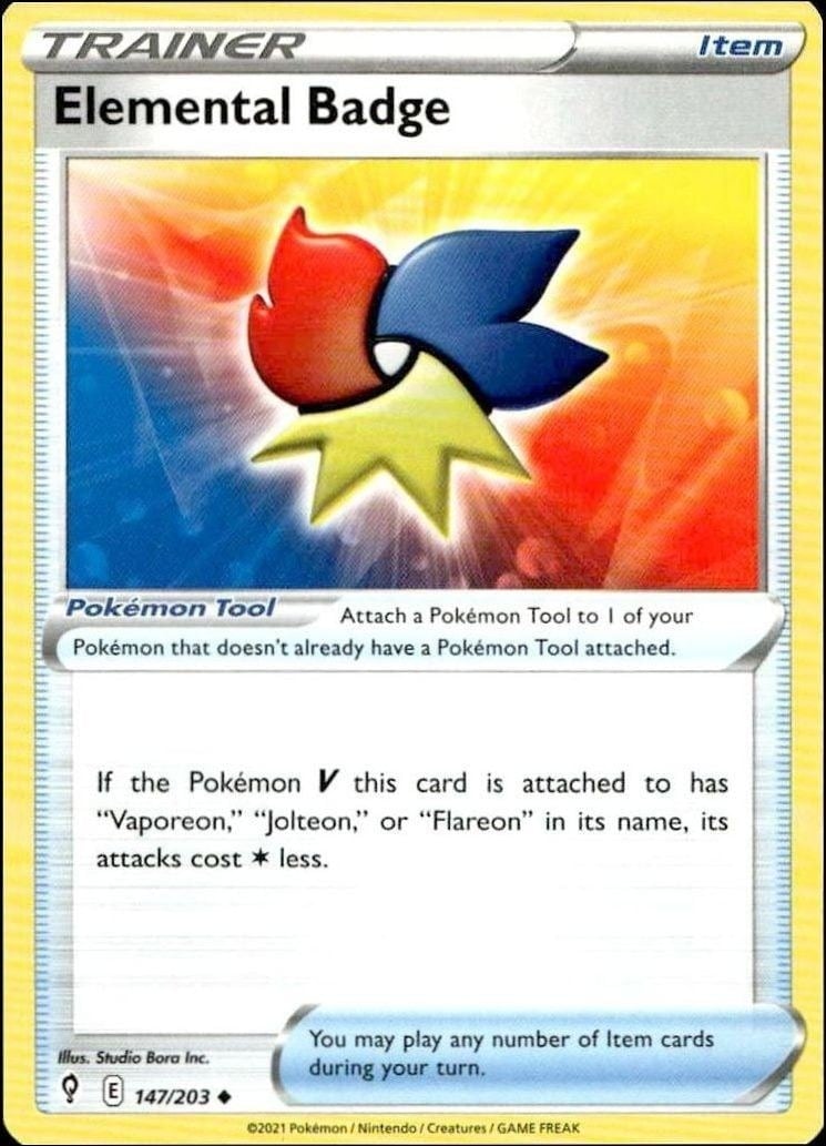 2021 Pokémon Evolving Skies Elemental Badge #147/203 trading card
