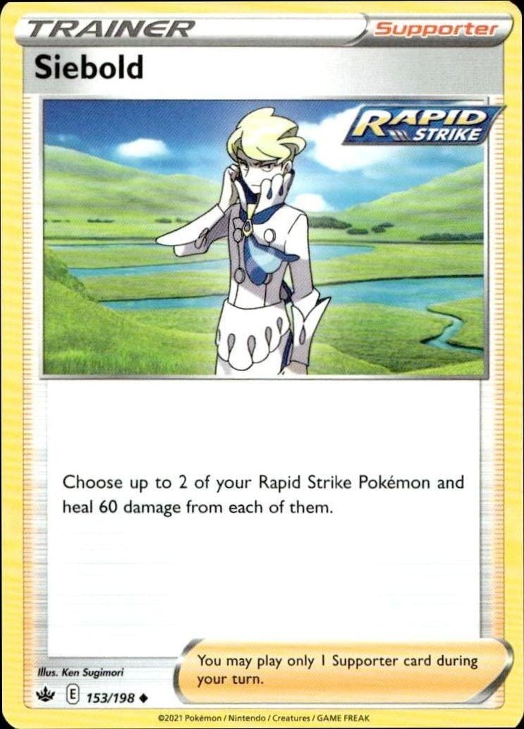 Siebold 2021 Pokémon Chilling Reign #153/198 Pokémon Card - Front 2021 Pokémon Chilling Reign Siebold #153/198 Pokémon card front