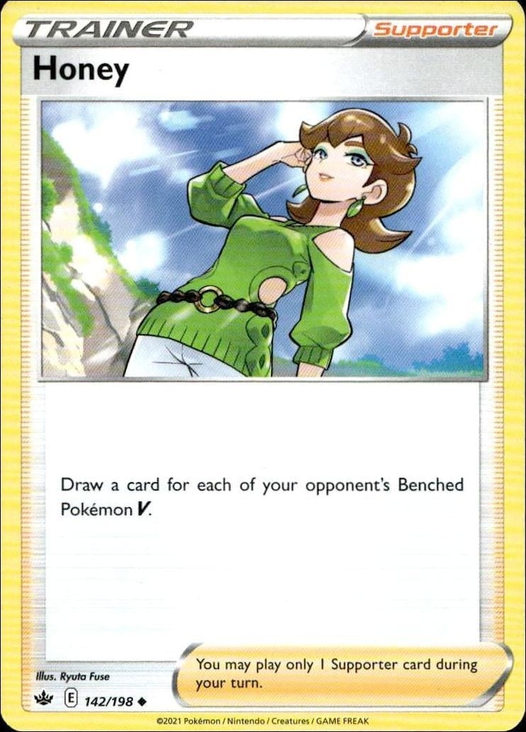 Honey 2021 Pokémon Chilling Reign #142/198 Pokémon Card - Front 2021 Pokémon Chilling Reign Honey #142/198 Pokémon card front