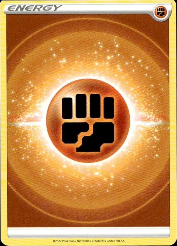 Fighting Energy 2022 Pokémon Sword & Shield #006/202 Pokémon Card - Front 2021 Pokémon Chilling Reign Fighting Energy #2021/198 Pokémon card front