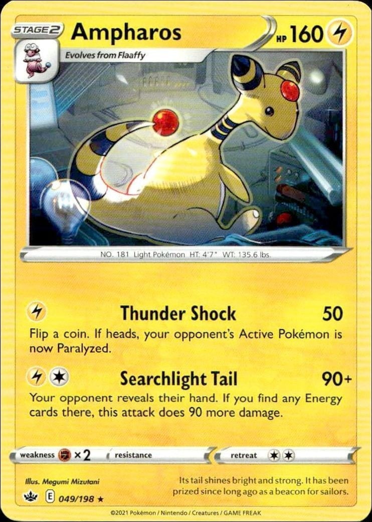 Ampharos 2021 Pokémon Chilling Reign #049/198 Pokémon Card - Front 2021 Pokémon Chilling Reign Ampharos #049/198 Pokémon card front