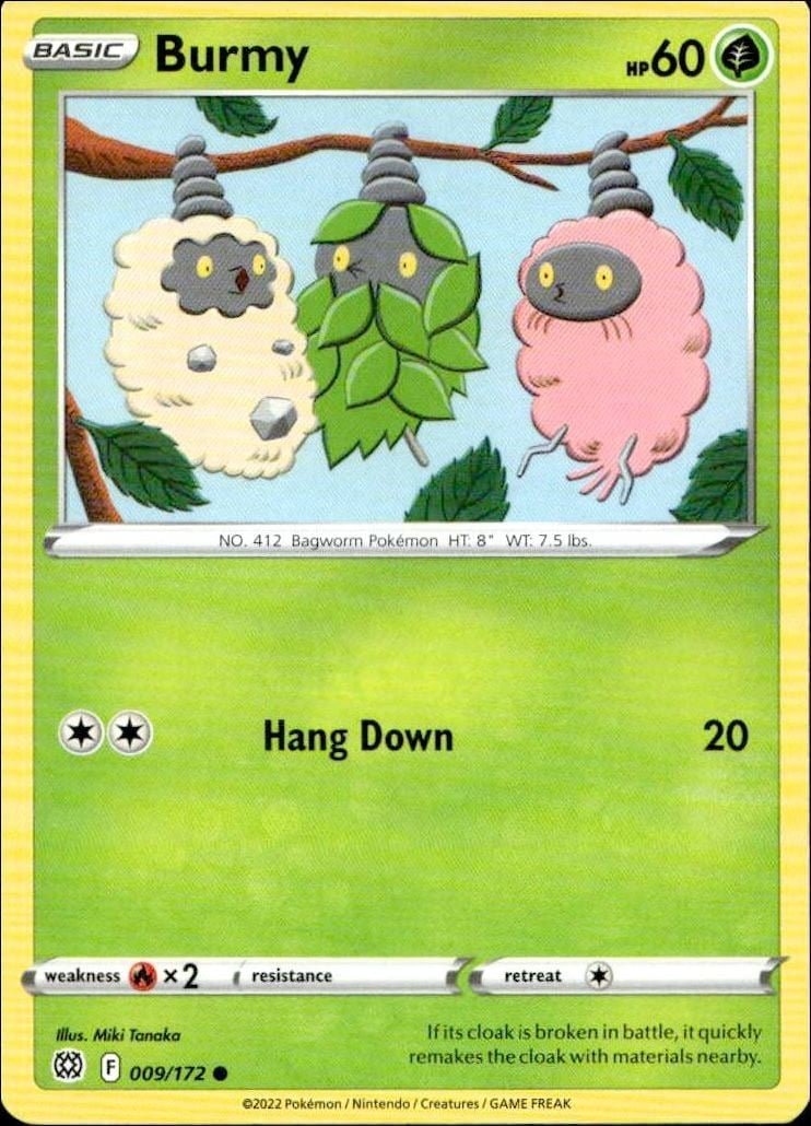 2022 Pokémon Brilliant Stars Burmy #009/172 trading card