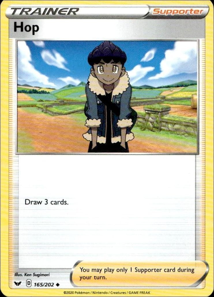 Hop 2020 Pokémon Sword & Shield #165/202 Pokémon Card - Front 2020 Pokémon Sword & Shield Hop #165/202 Pokémon card front