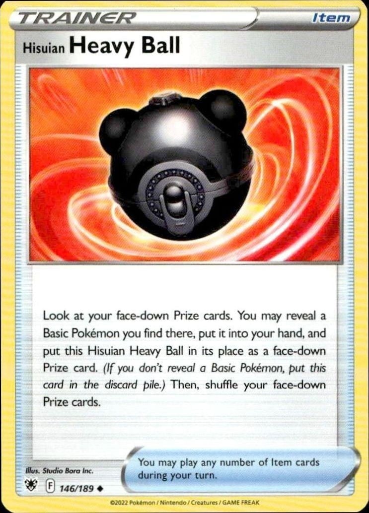 Hisuian Heavy Ball 2022 Pokémon Astral Radiance #146/189 Pokémon Card - Front 2022 Pokémon Astral Radiance Hisuian Heavy Ball #146/189 Pokémon card front