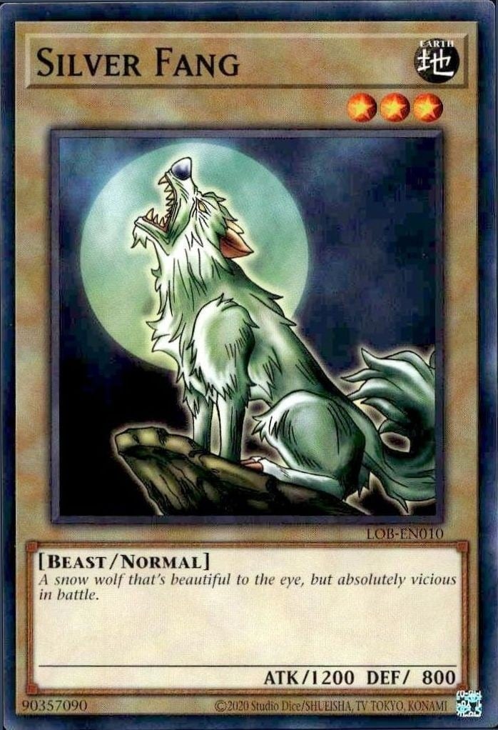 Silver Fang 2023 Yu-Gi-Oh! Legend of Blue Eyes White Dragon #LOB-EN010 Yu-Gi-Oh! Card - Front 2023 Yu-Gi-Oh! Legend of Blue Eyes White Dragon Silver Fang #LOB-EN010 Yu-Gi-Oh! card front
