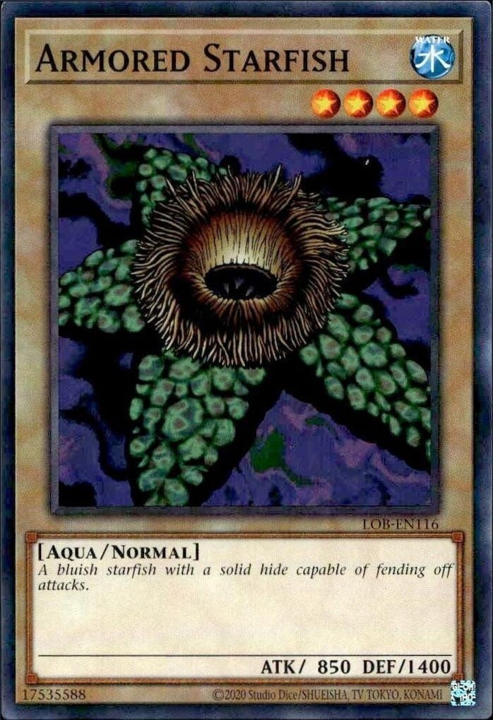 Armored Starfish 2023 Yu-Gi-Oh! Legend of Blue Eyes White Dragon #LOB-EN116 Yu-Gi-Oh! Card - Front 2023 Yu-Gi-Oh! Legend of Blue Eyes White Dragon Armored Starfish #LOB-EN116 Yu-Gi-Oh! card front