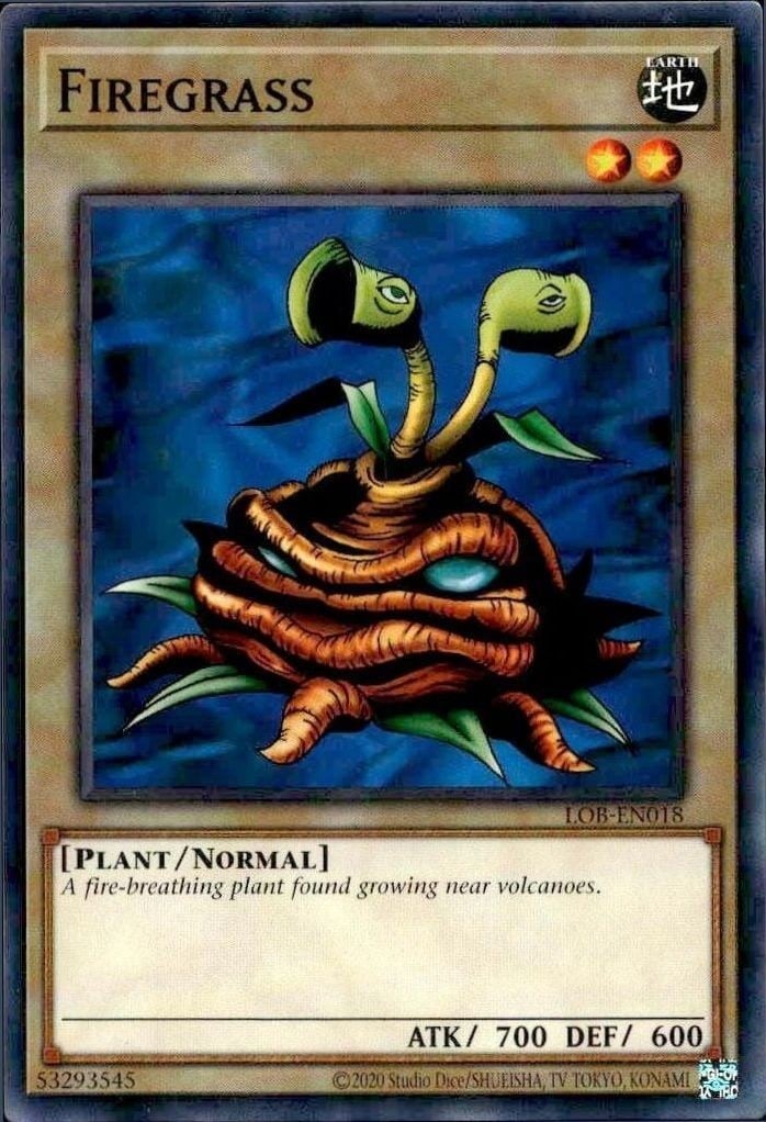 Firegrass 2023 Yu-Gi-Oh! Legend of Blue Eyes White Dragon #LOB-EN018 Yu-Gi-Oh! Card - Front 2023 Yu-Gi-Oh! Legend of Blue Eyes White Dragon Firegrass #LOB-EN018 Yu-Gi-Oh! card front