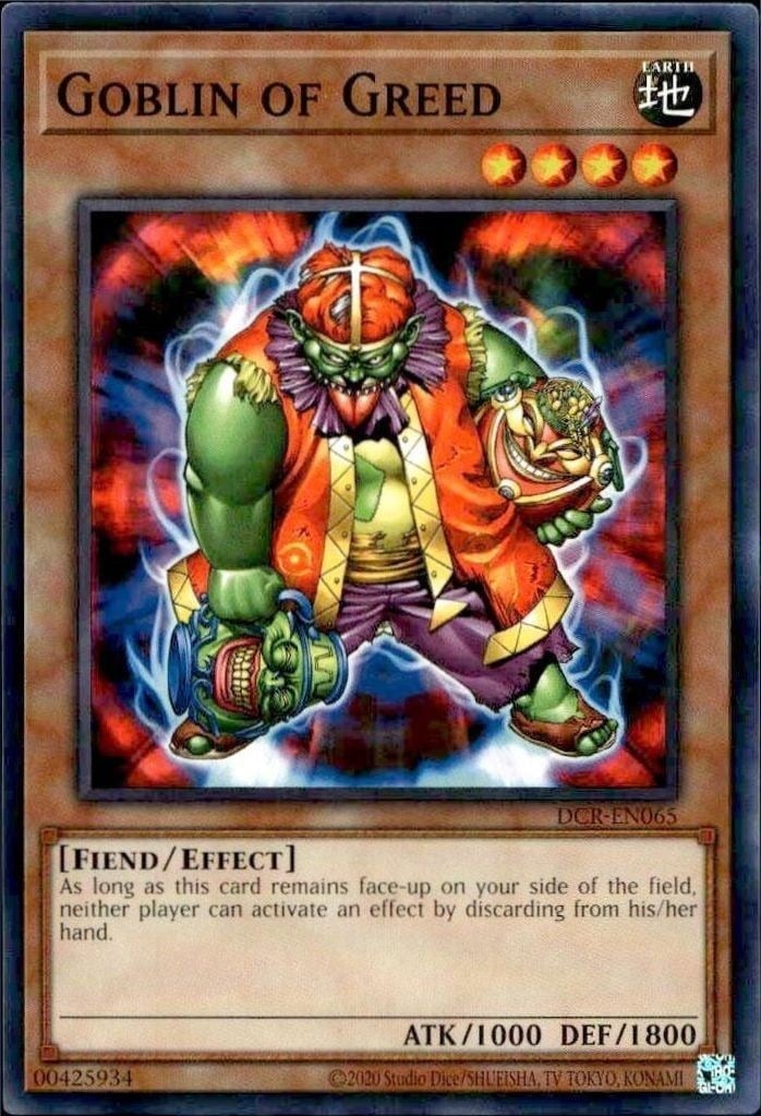 Goblin of Greed 2023 Yu-Gi-Oh! Dark Crisis #DCR-EN065 Yu-Gi-Oh! Card - Front 2023 Yu-Gi-Oh! Dark Crisis Goblin of Greed #DCR-EN065 Yu-Gi-Oh! card front