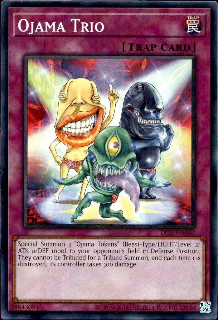 Ojama Trio 2023 Yu-Gi-Oh! Dark Crisis #DCR-EN047 Yu-Gi-Oh! Card - Front 2023 Yu-Gi-Oh! Dark Crisis Ojama Trio #DCR-EN047 Yu-Gi-Oh! card front