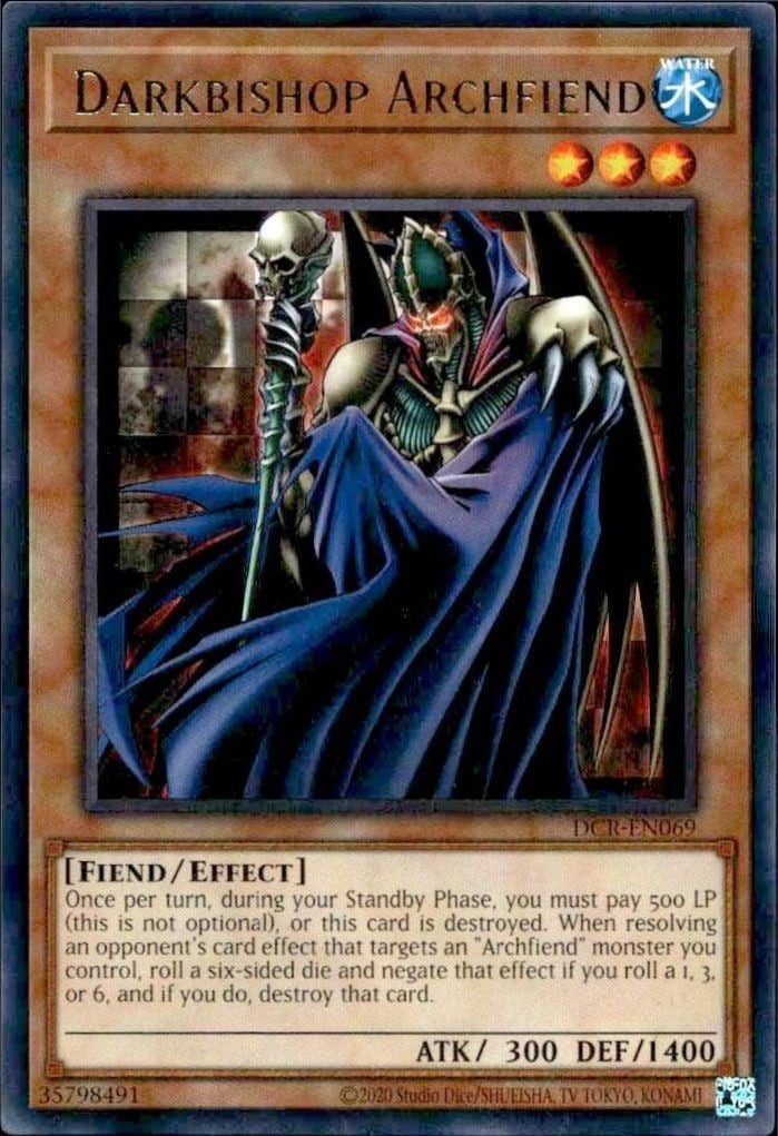 Darkbishop Archfiend 2023 Yu-Gi-Oh! Dark Crisis #DCR-EN069 Yu-Gi-Oh! Card - Front 2023 Yu-Gi-Oh! Dark Crisis Darkbishop Archfiend #DCR-EN069 Yu-Gi-Oh! card front
