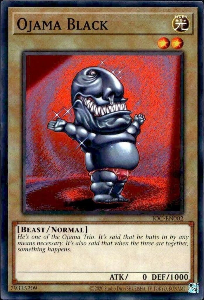 Ojama Black 2023 Yu-Gi-Oh! Invasion of Chaos #IOC-EN002 Yu-Gi-Oh! Card - Front 2023 Yu-Gi-Oh! Invasion of Chaos Ojama Black #IOC-EN002 Yu-Gi-Oh! card front