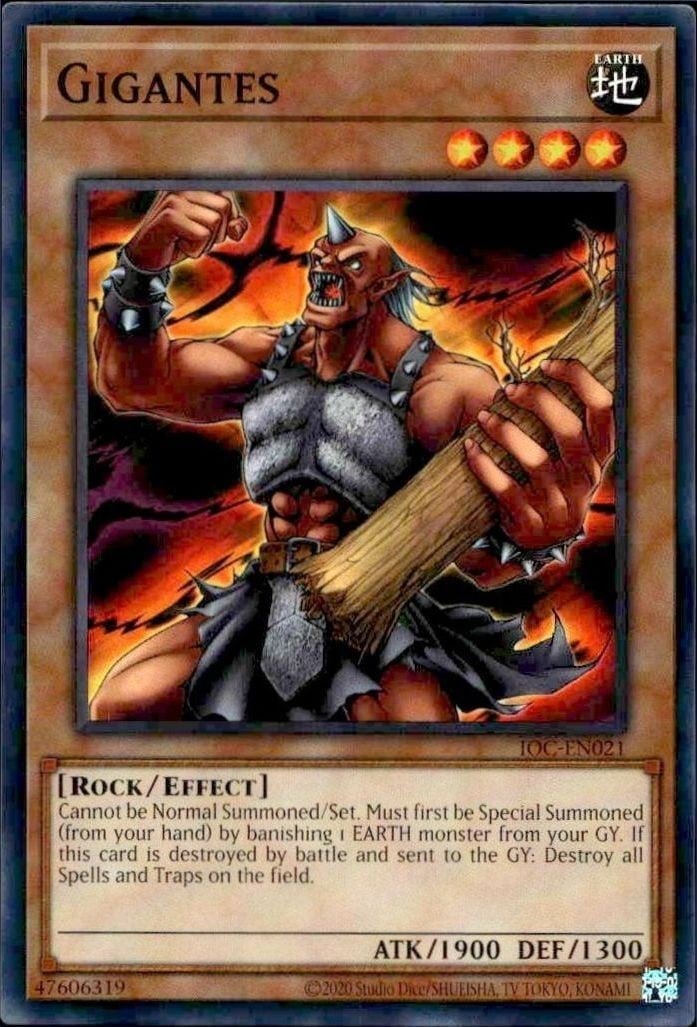 Gigantes 2023 Yu-Gi-Oh! Invasion of Chaos #IOC-EN021 Yu-Gi-Oh! Card - Front 2023 Yu-Gi-Oh! Invasion of Chaos Gigantes #IOC-EN021 Yu-Gi-Oh! card front