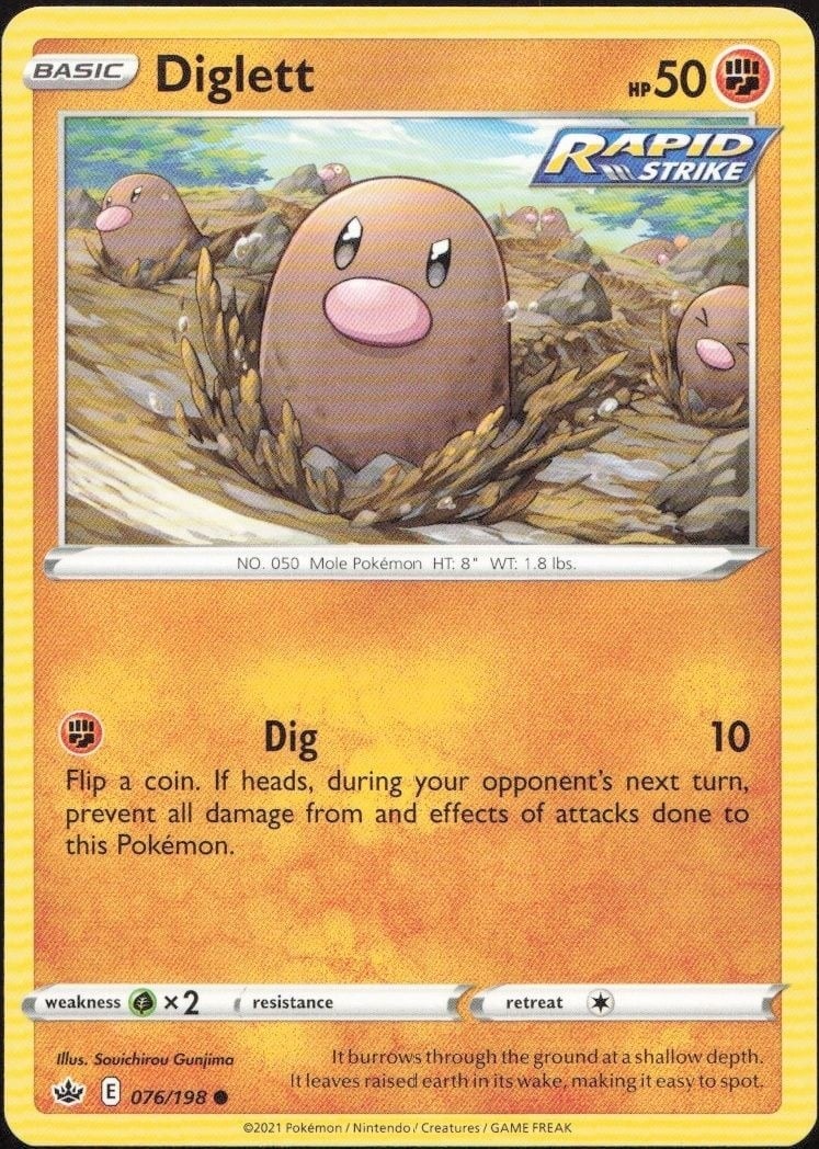 2021 Pokémon Chilling Reign Diglett #076/198 trading card