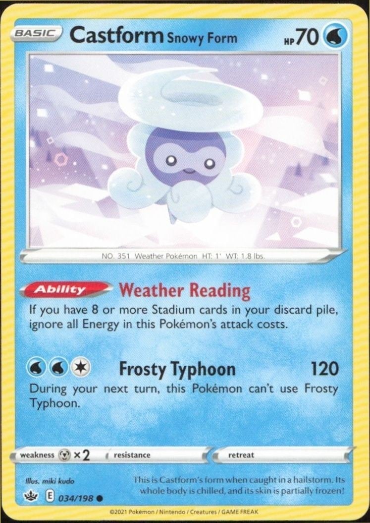 2008 Pokémon Evolving Skies Castform #034/203 trading card