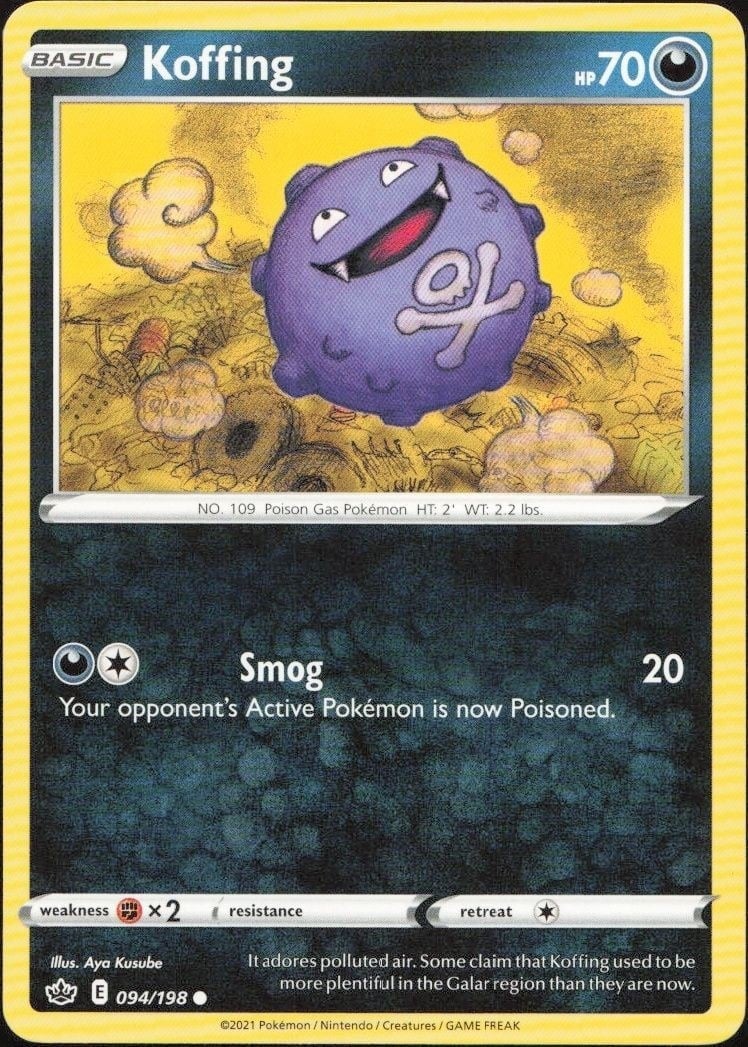 2021 Pokémon Chilling Reign Koffing #094/198 trading card