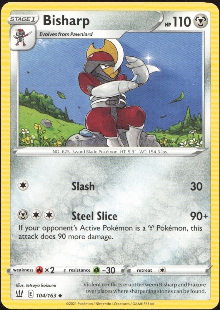 2021 Pokémon Battle Styles Bisharp #104/163 trading card