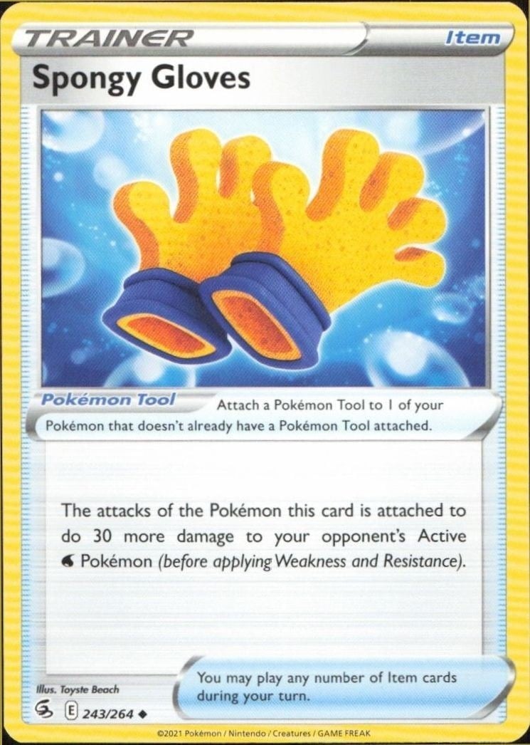 2021 Pokémon Fusion Strike Spongy Gloves #243/264 trading card