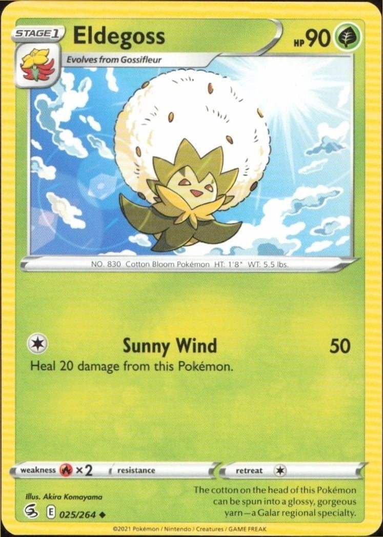 2021 Pokémon Fusion Strike Eldegoss #025/264 trading card