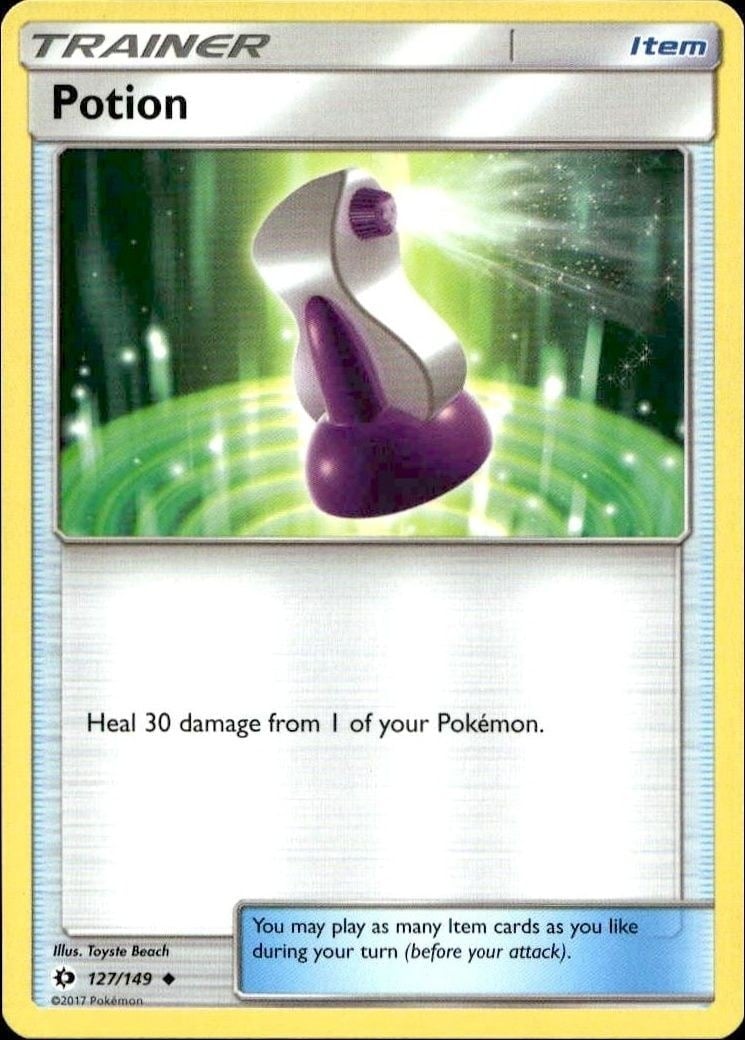 Potion 2017 Pokémon Sun & Moon #127/149 Pokémon Card - Front 2017 Pokémon Sun & Moon Potion #127/149 Pokémon card front