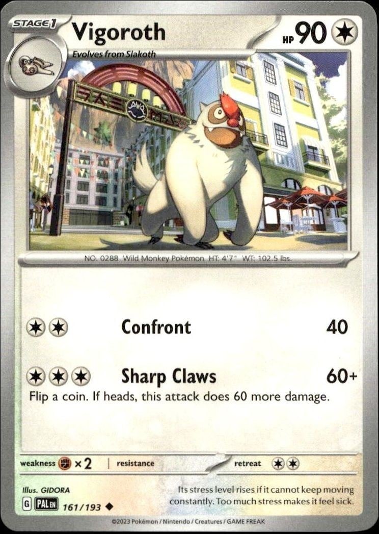 Vigoroth 2023 Pokémon Paldea Evolved #161/193 Pokémon Card - Front 2023 Pokémon Paldea Evolved Vigoroth #161/193 Pokémon card front